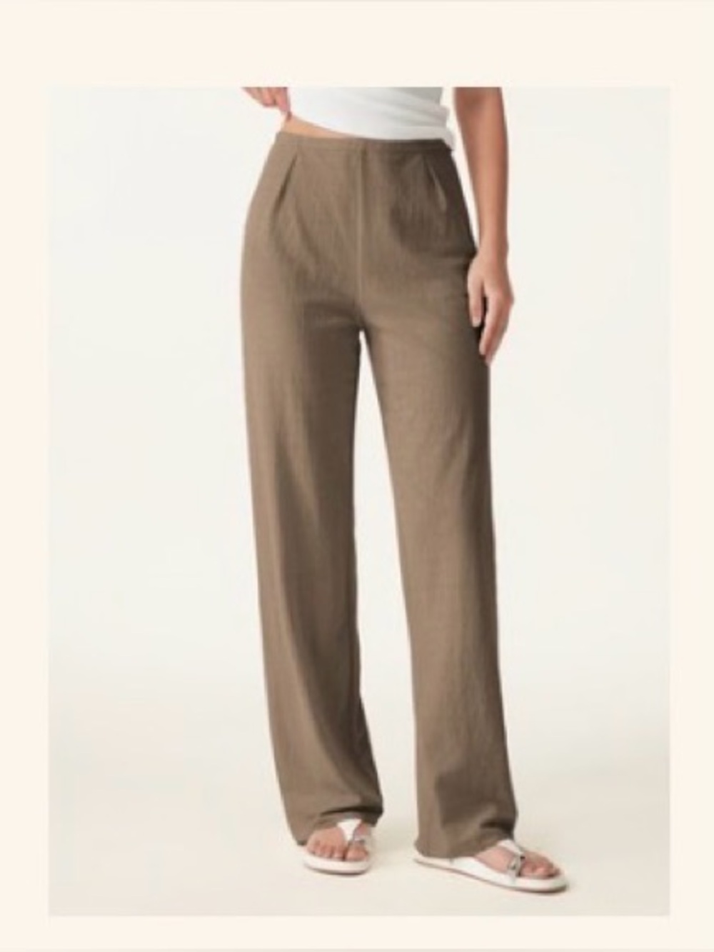 OGL Breathable Cotton- Linen straight leg pant (color:Jara)